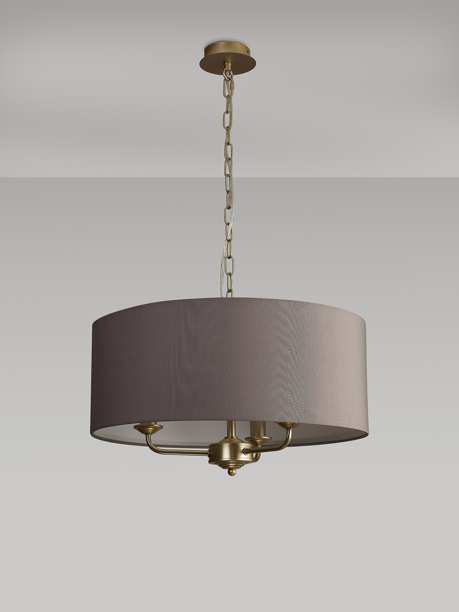 Banyan 50cm 3 Light Pendant Champagne Gold, Grey DK0970  Deco Banyan